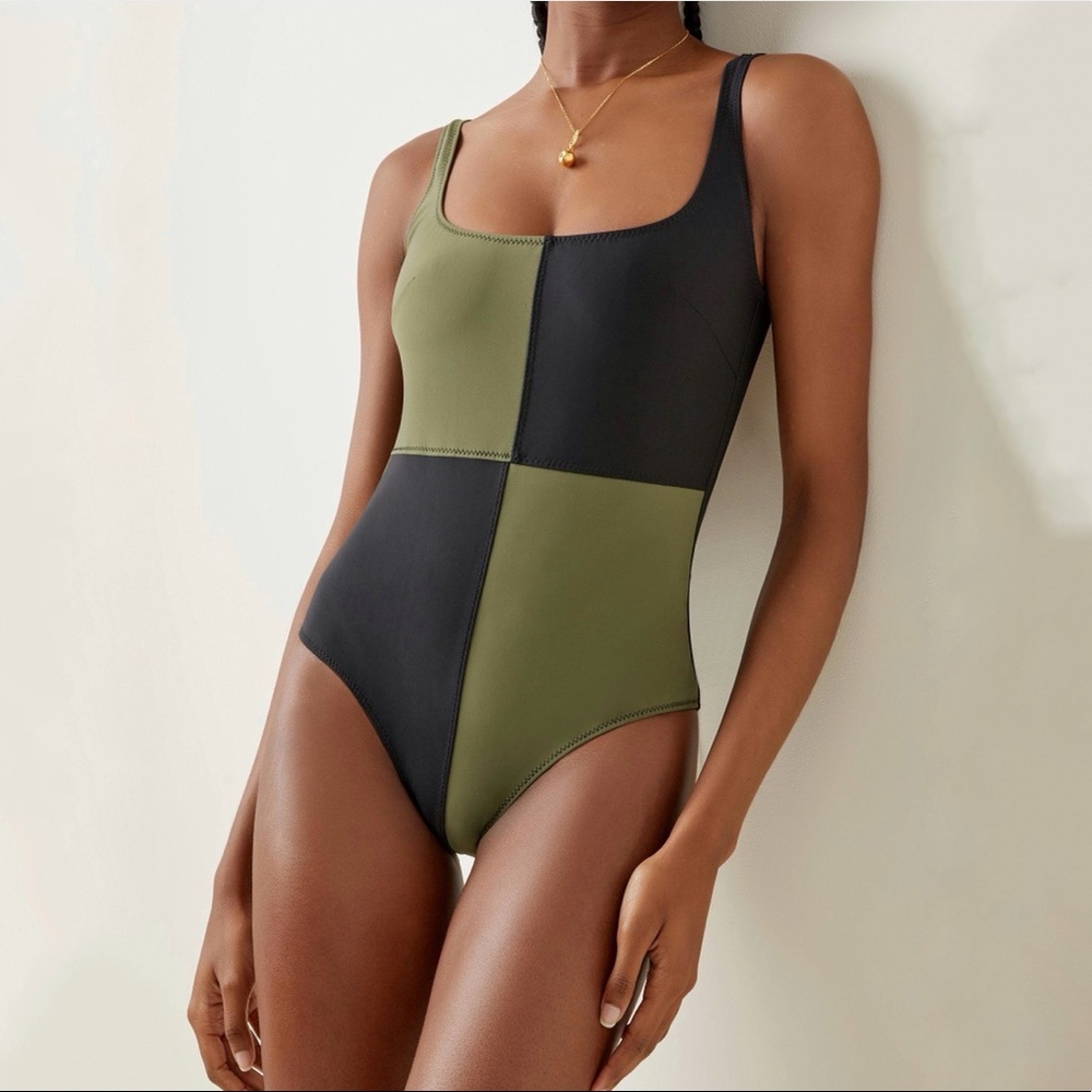 Matthew Bruch Anna Army Colorblock One Piece